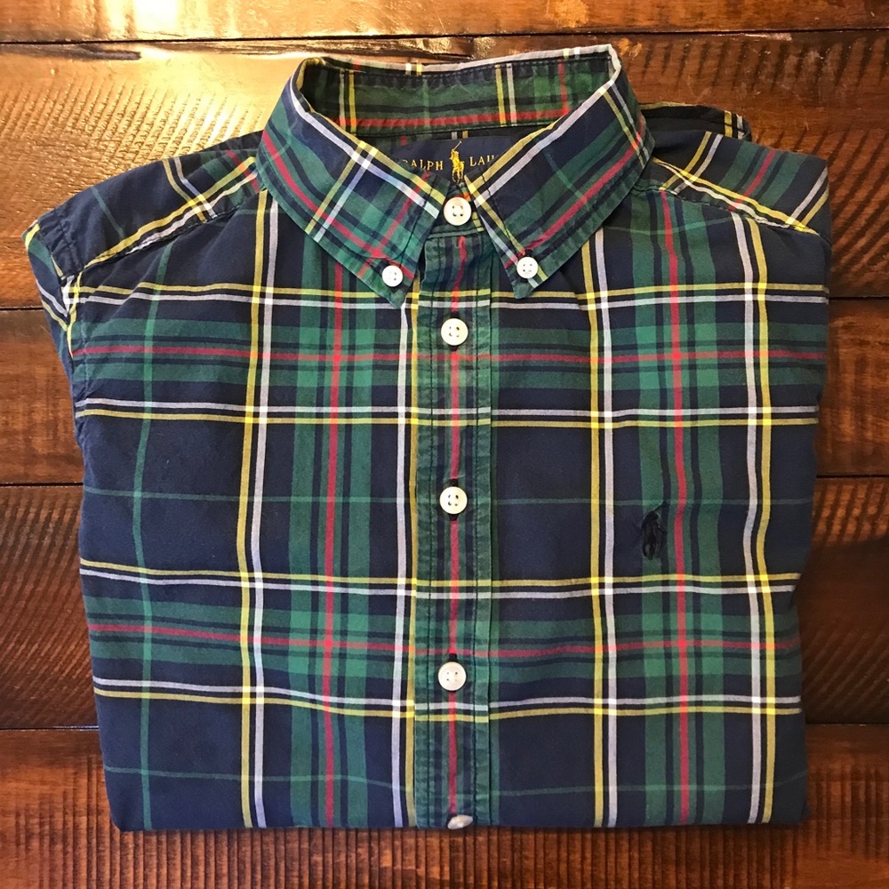 Ralph Lauren plaid long sleeve kids